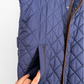 Peter Millar Essex Quilted Traveler Vest in Navy Blue and Brown (mens S)