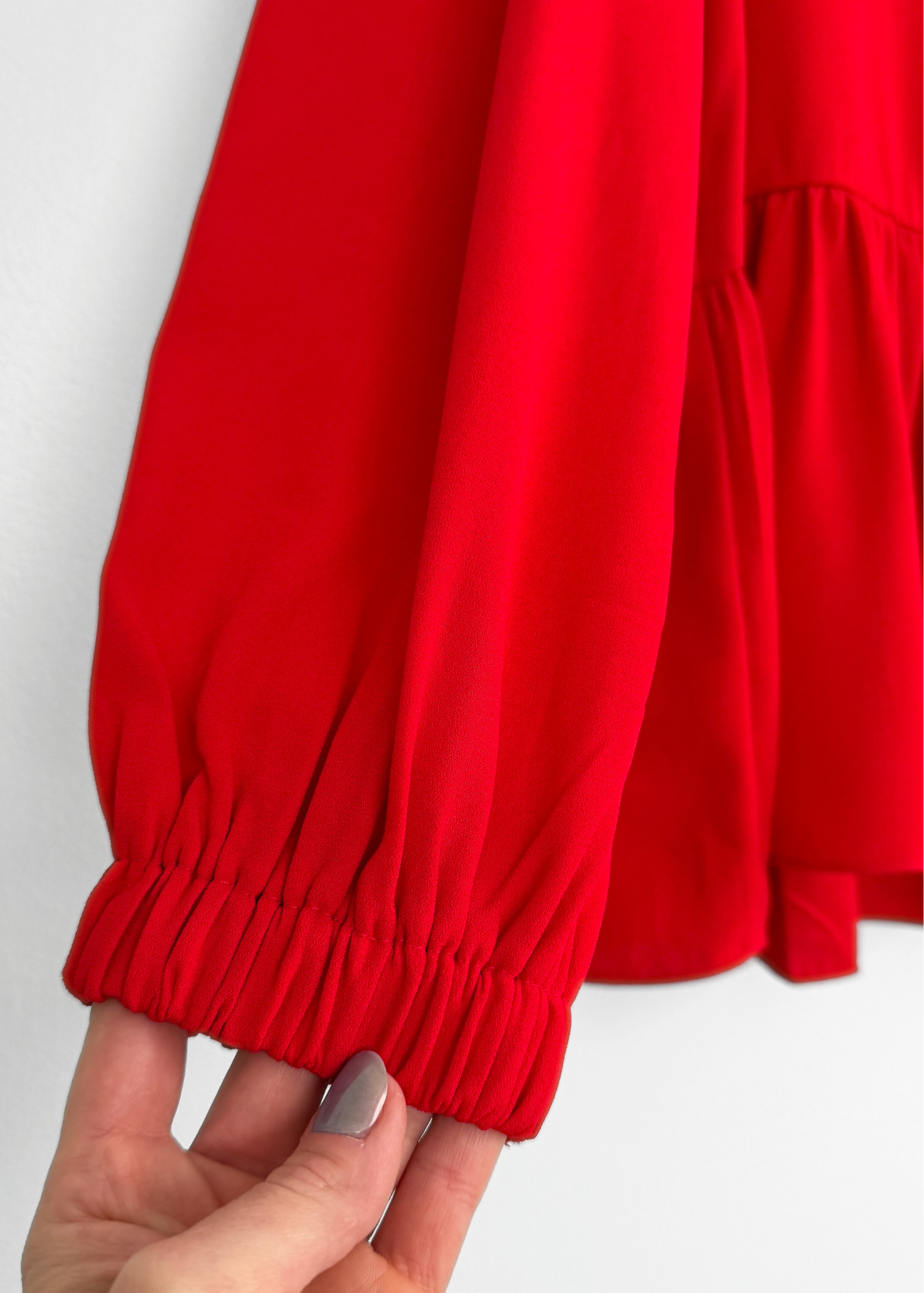 Pomander Place Truckernuck Red Carlota Peplum Blouse (M)