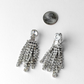 Vintage Clear Rhinestone Chandelier Cascading Statement Clip-On Earrings