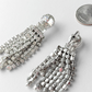 Vintage Clear Rhinestone Chandelier Cascading Statement Clip-On Earrings