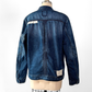 OMM Blue Denim Distressed Patchwork Jean Moto Jacket (L)