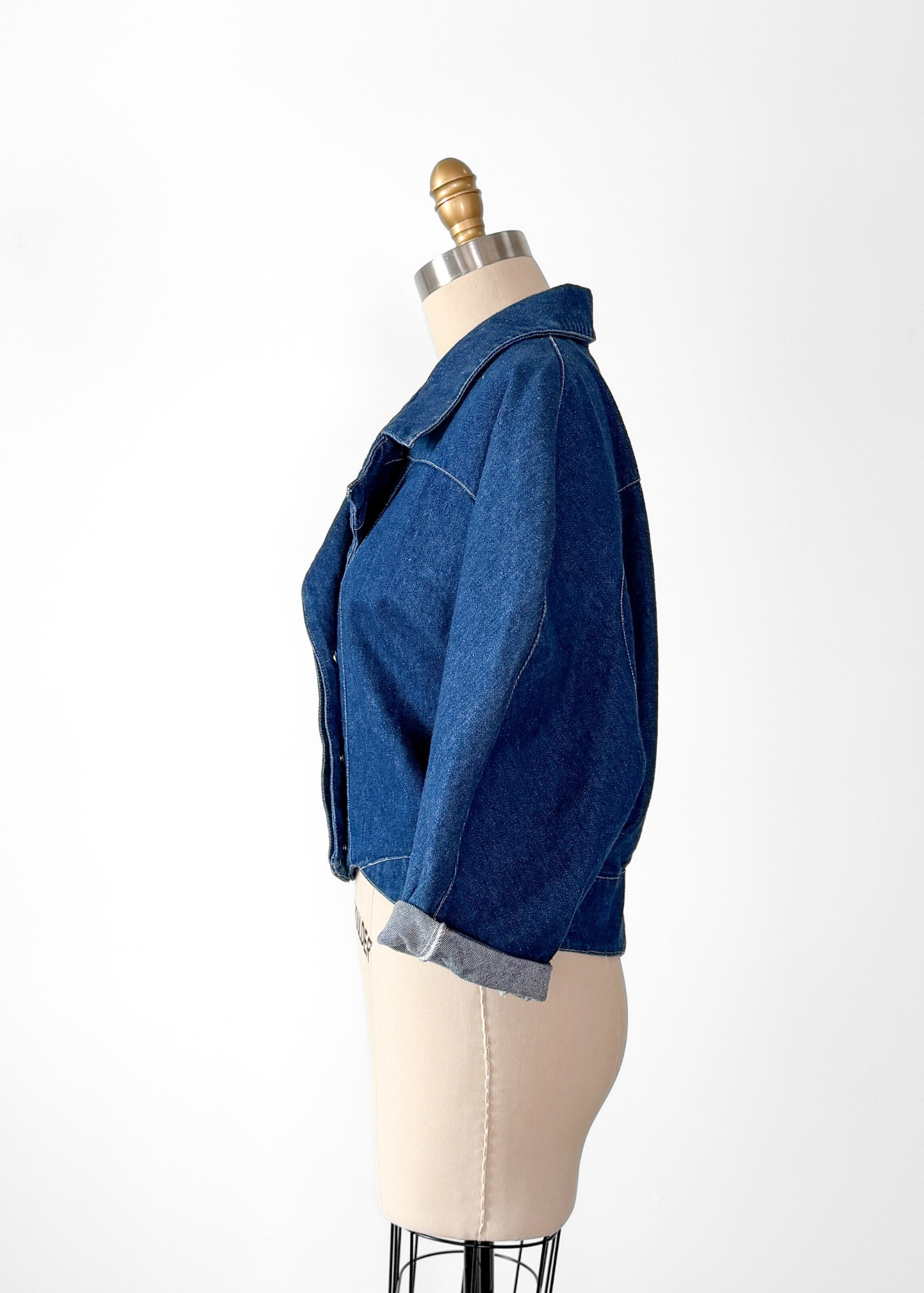 Vintage 80s IXS Clothing Indigo Denim Cotton Jacket made in Mexico (M)