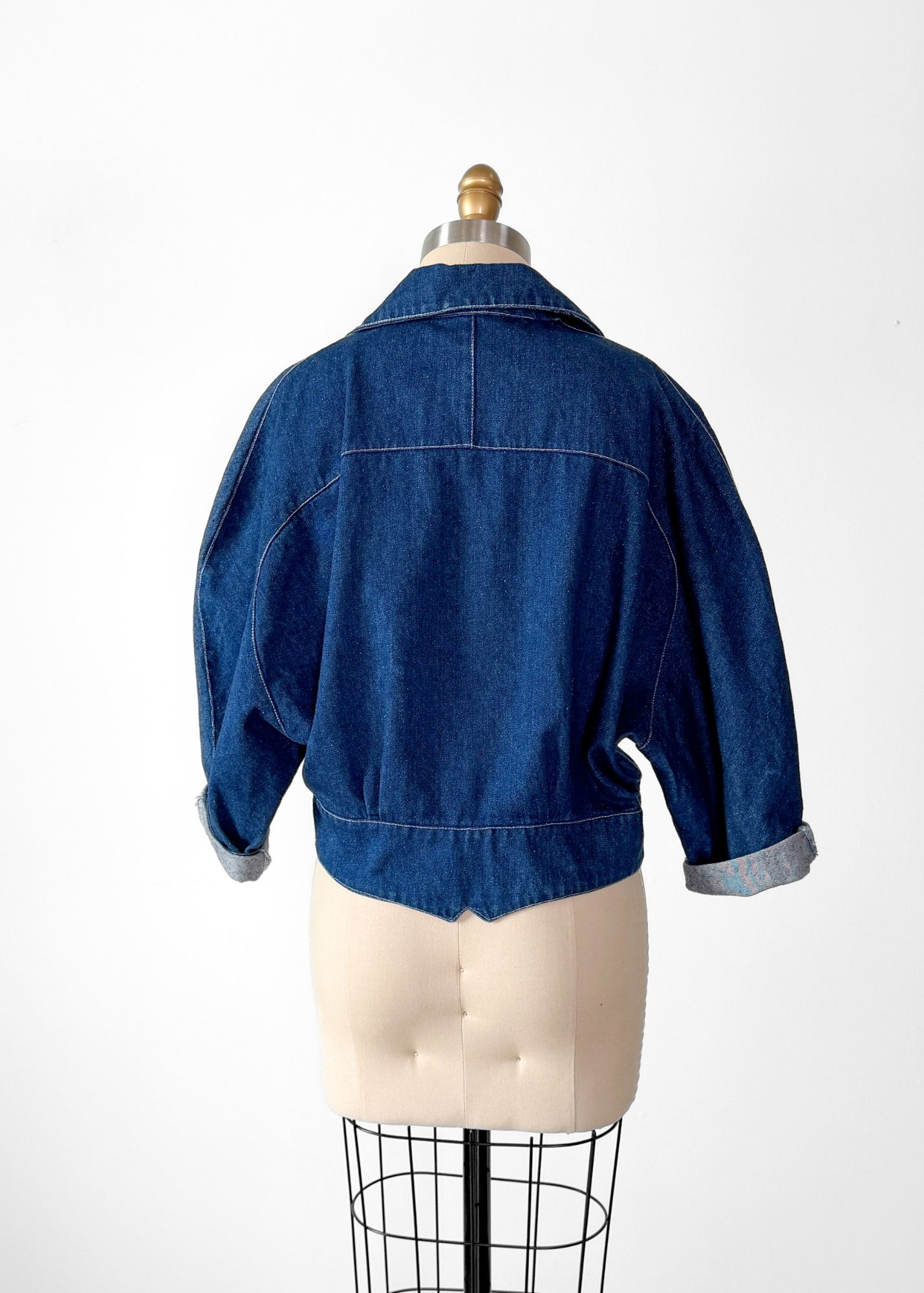 Vintage 80s IXS Clothing Indigo Denim Cotton Jacket made in Mexico (M)