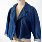 Vintage 80s IXS Clothing Indigo Denim Cotton Jacket made in Mexico (M)