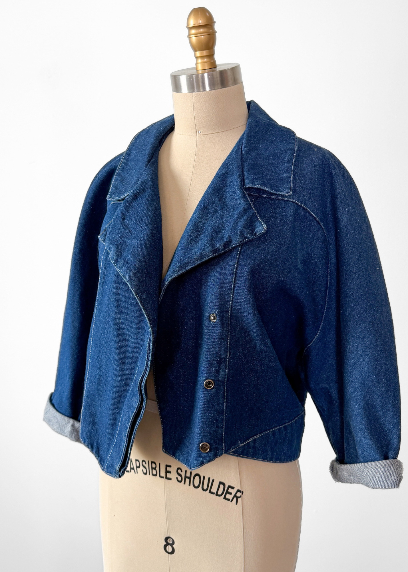 Vintage 80s IXS Clothing Indigo Denim Cotton Jacket made in Mexico (M)