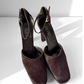 1996 Gucci by Tom Ford Brown Pony Hair Ankle Strap Square Toe Platform Heels (39)