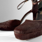 1996 Gucci by Tom Ford Brown Pony Hair Ankle Strap Square Toe Platform Heels (39)