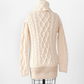 Inis Crafts Cream 100% Irish Merino Wool Knit Turtleneck Sweater (S)