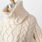 Inis Crafts Cream 100% Irish Merino Wool Knit Turtleneck Sweater (S)