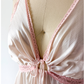 Vintage 80s Miss Elaine Light Pink Drawstring Nighty Lingerie Sleepwear