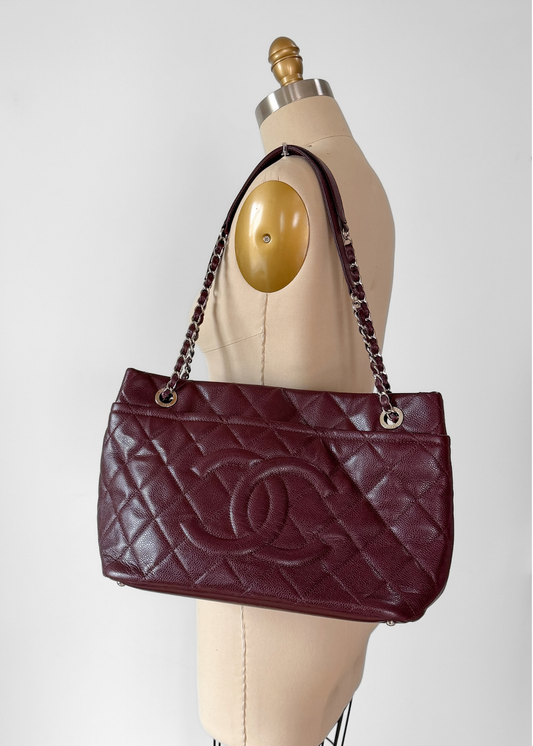 Chanel Timeless CC Shopper Tote in Bordeaux Burgundy Caviar Leather