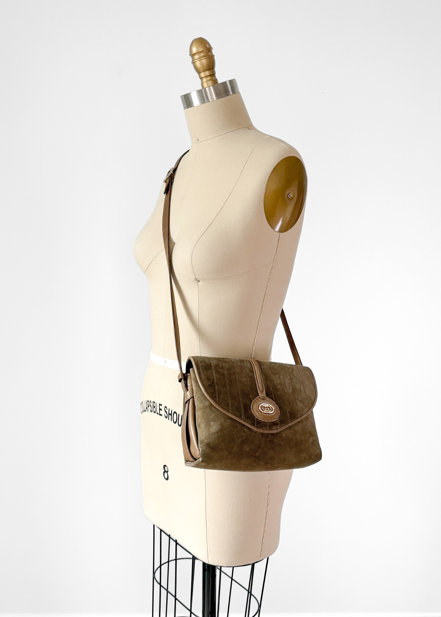 Vintage 70s Gucci Brown Suede Purse