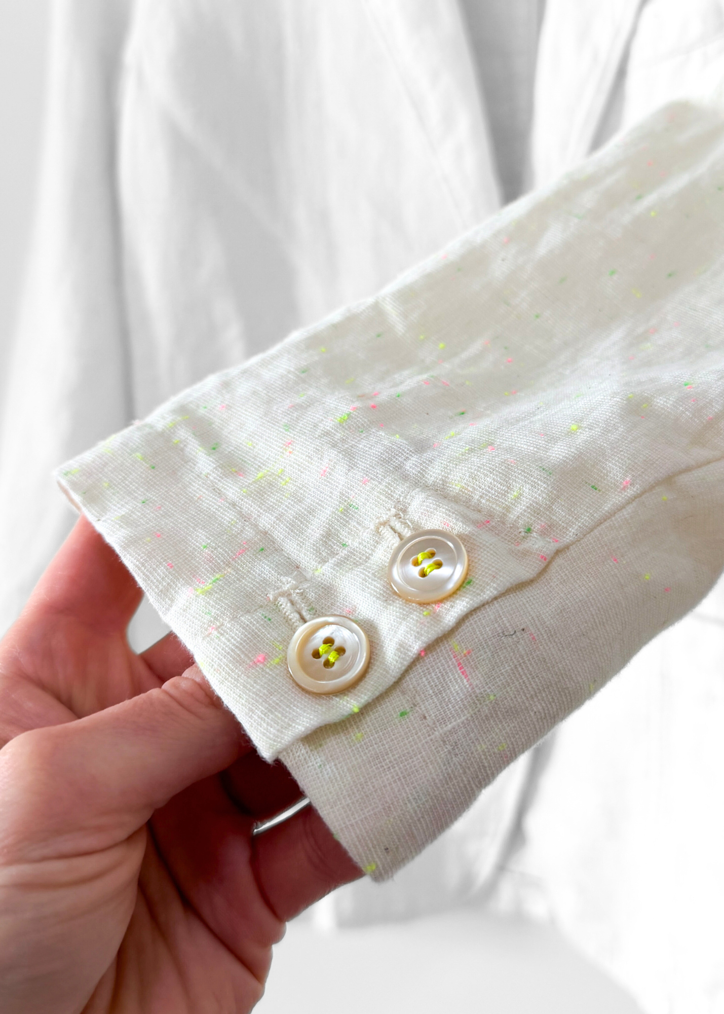 Forte_forte Linen Confetti Speckled Cream Blazer Jacket