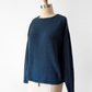 Chris Triola Teal Blue 100% Cotton Textured Boatneck Hand Made Top (S)