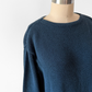 Chris Triola Teal Blue 100% Cotton Textured Boatneck Hand Made Top (S)