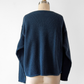 Chris Triola Teal Blue 100% Cotton Textured Boatneck Hand Made Top (S)
