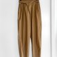 Vintage 90s Liz Claiborne Khaki Brown Buckle Waist Tapered Snap Ankle Cotton Pants