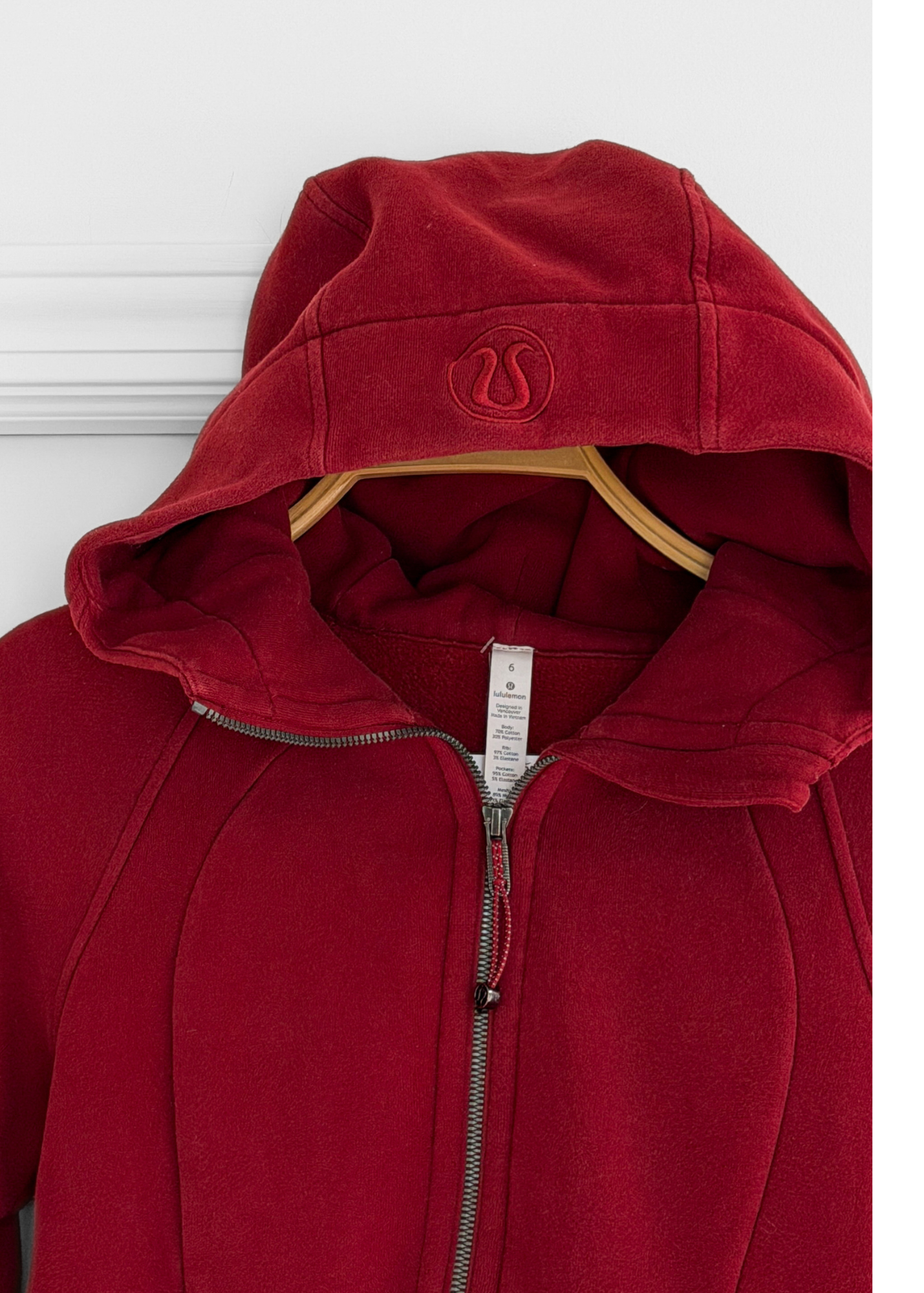 Lululemon Scuba Full Zip Hoodie in Dark Sport Red (6)
