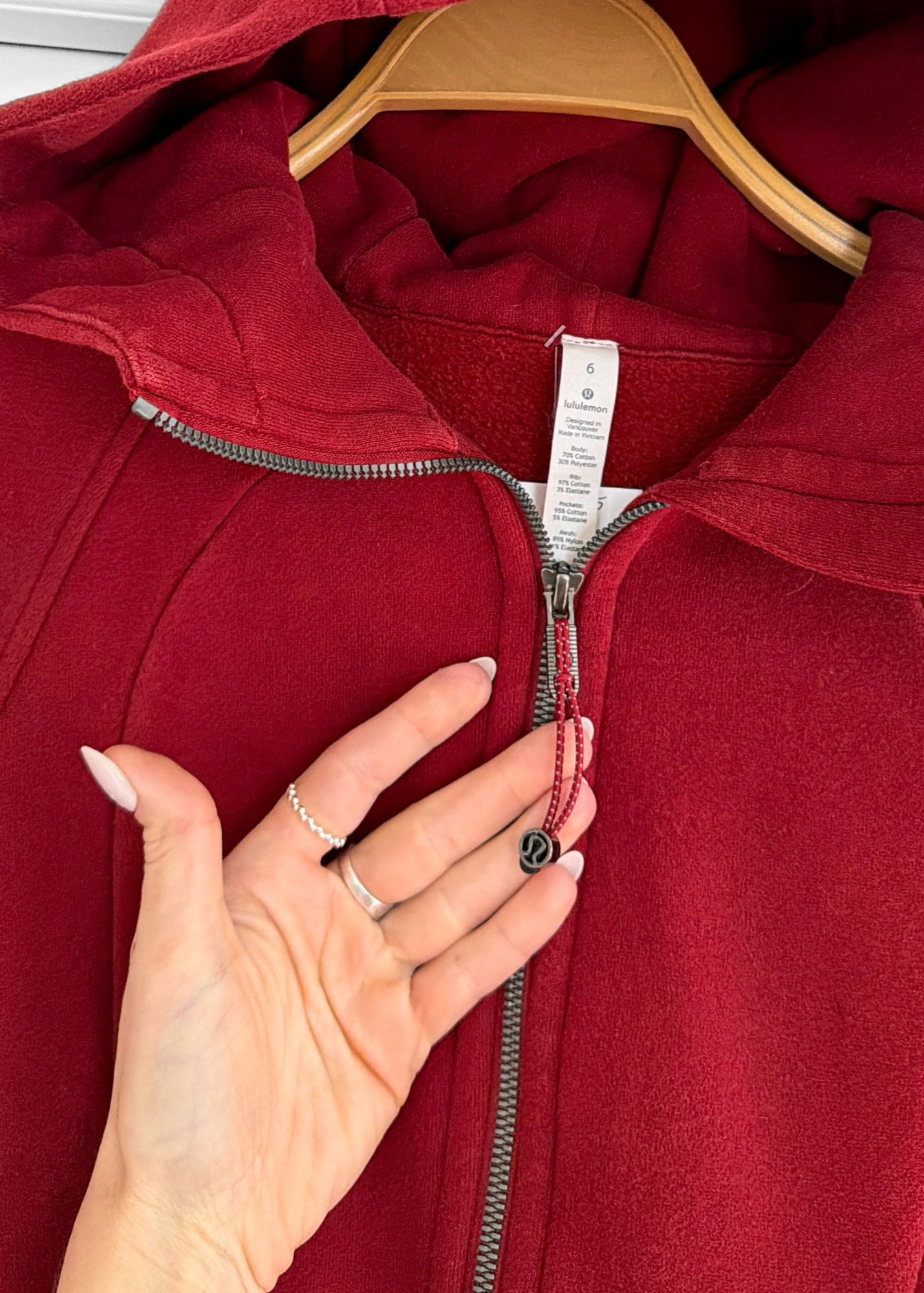 Lululemon Scuba Full Zip Hoodie in Dark Sport Red (6)