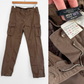 Max Mara Weekend FIT W11 Slim Fit Cargo Pants Olive Brown Cotton Womens (US 10)