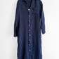 NEW Frank & Eileen Rory Navy 100% Linen Maxi Shirt Dress