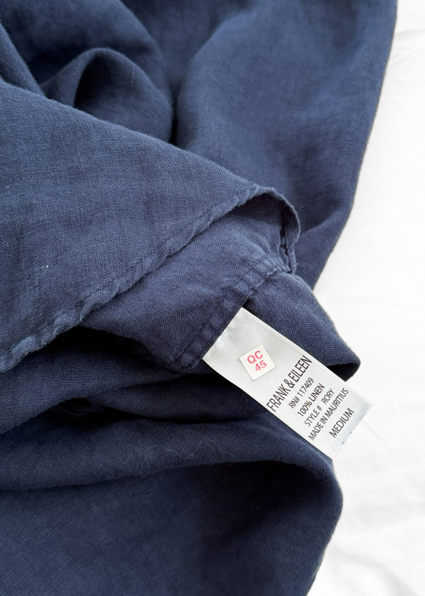 NEW Frank & Eileen Rory Navy 100% Linen Maxi Shirt Dress