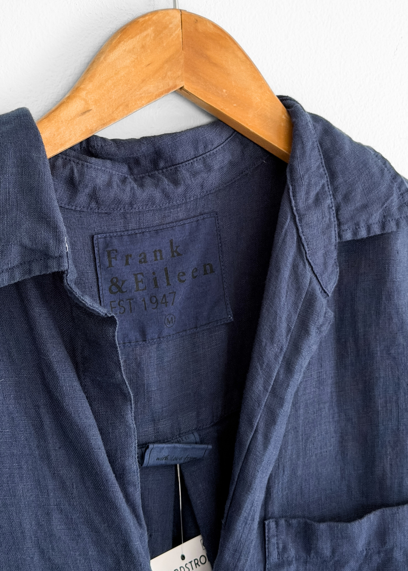 NEW Frank & Eileen Rory Navy 100% Linen Maxi Shirt Dress