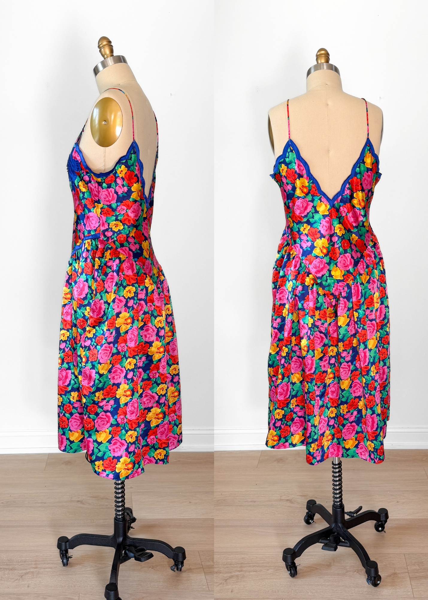 Vintage Victoria's Secret Gold Label Floral Slip Dress (L)