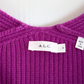 A.L.C. Melanie Orchid Purple Wool V-Neck Cropped Sweater