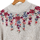Vintage Alfred Dunner Floral Embroidered Mock Neck Knit Sweater Top (M petite)