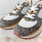 NEW Madewell Kickoff Trainer Sneakers in Spotted Calf Olive Grrove Multi (7.5)