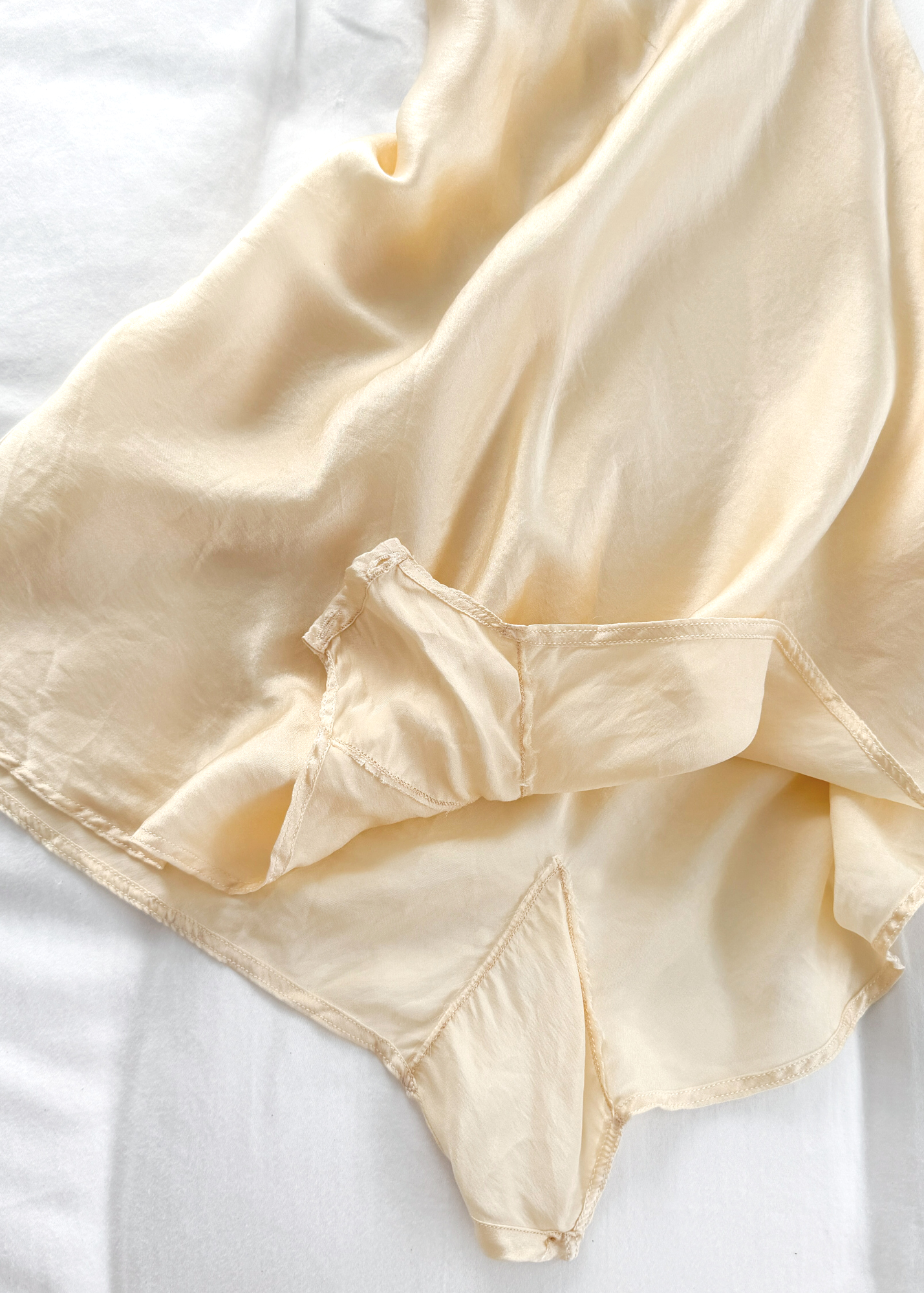 Vintage 30s 40s Ivory Silk Lace Teddy Playsuit Romper Lingerie One Piece (S)