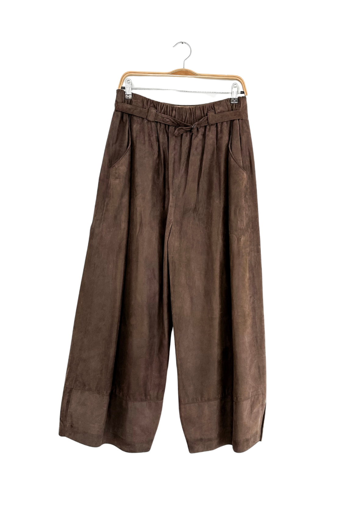 NEW Annette Görtz Brown Suede Wide Leg Pants (EU 40 or 8)