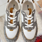 NEW Madewell Kickoff Trainer Sneakers in Spotted Calf Olive Grrove Multi (7.5)