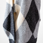 Vintage 90s Liz Sport White & Gray Argyle Cozy Knit Sweater (M)