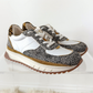 NEW Madewell Kickoff Trainer Sneakers in Spotted Calf Olive Grrove Multi (7.5)