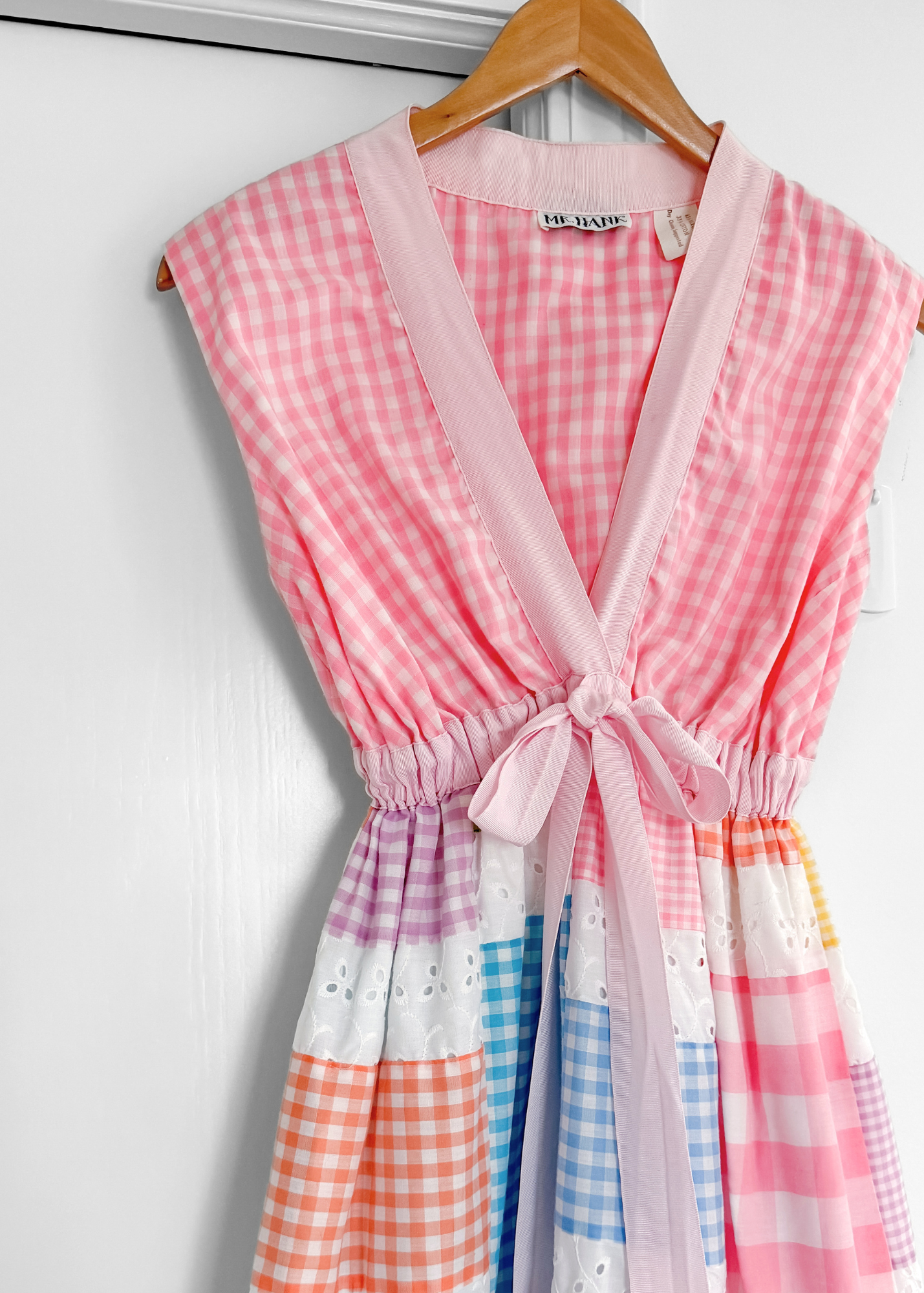 Vintage 70s Mr. Hank Patchwork Gingham Folk Prairie Maxi Dress