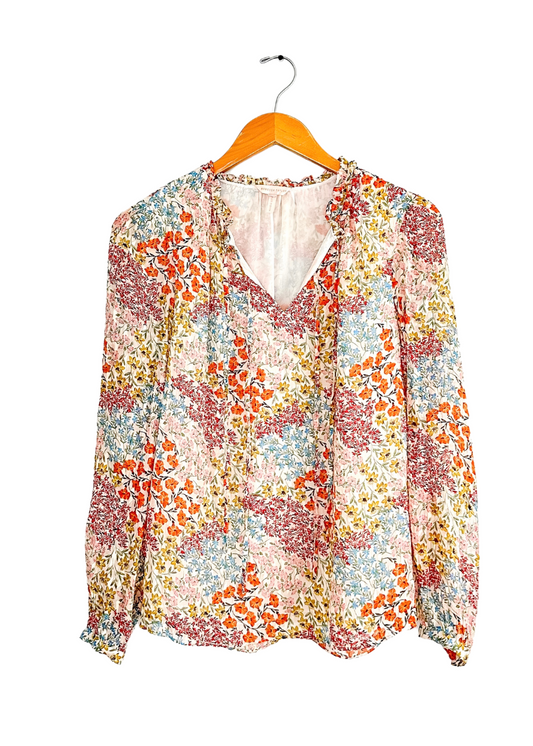 Rebecca Taylor Ava Floral Silk Peasant Top (4)