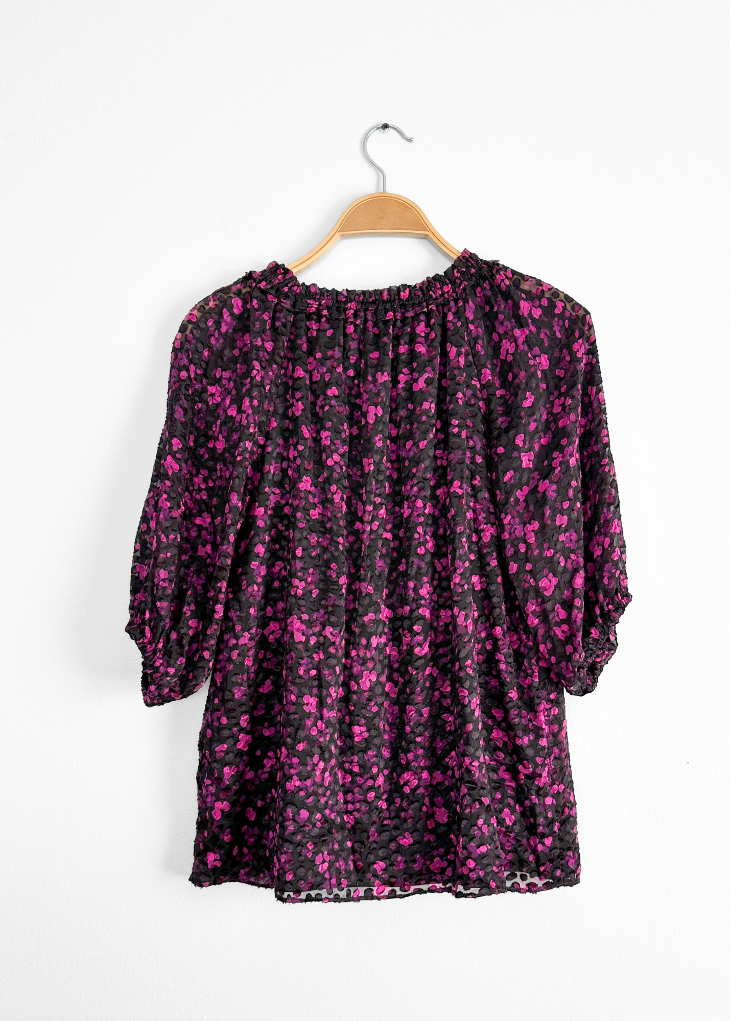 Ramy Brook Sara V-Neck Velvet Textured Top in Plumberry