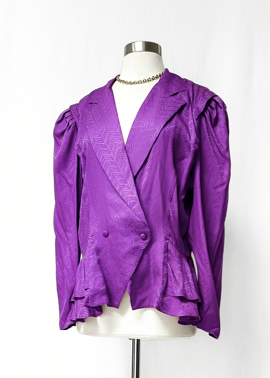 Vintage 80’s Purple Silk Top (8/10)