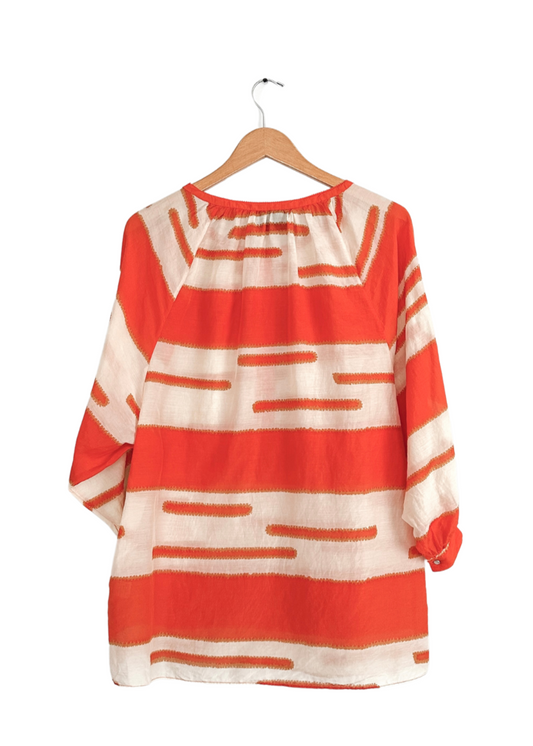 3.1 Phillip Lim Silk Orange & Cream Top