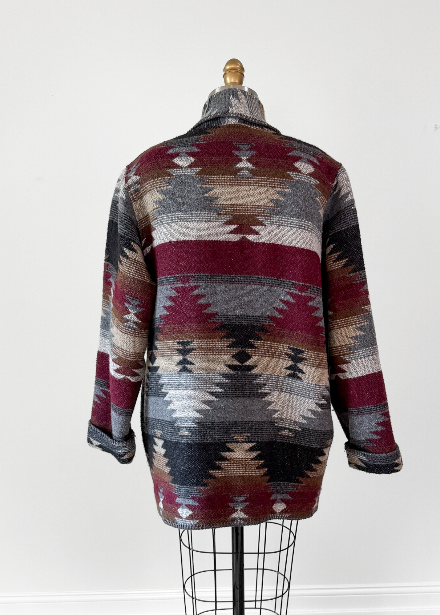 Vintage 90s Karen Kane USA Wool Blend Oversized Blanket Jacket Blazer (M)