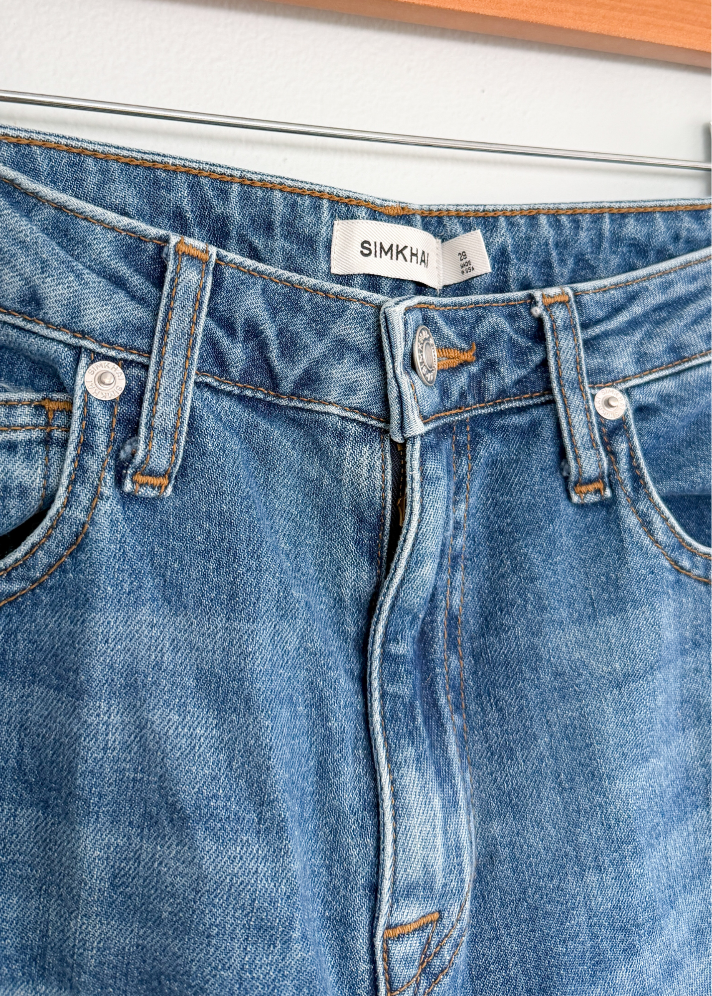 Simkai Jude Wide Leg Denim Jeans Ombre Cuff  (29 or 8)