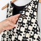 Anthropologie Maeve V-Neck Crochet Black Cream Flower Dress (M)