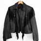 Vintage Black Leather Fringe Western Coat (6)