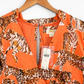 NWT Anthroplogie Maeve Orange Tiger Print V-Neck Tunic Dress (L)