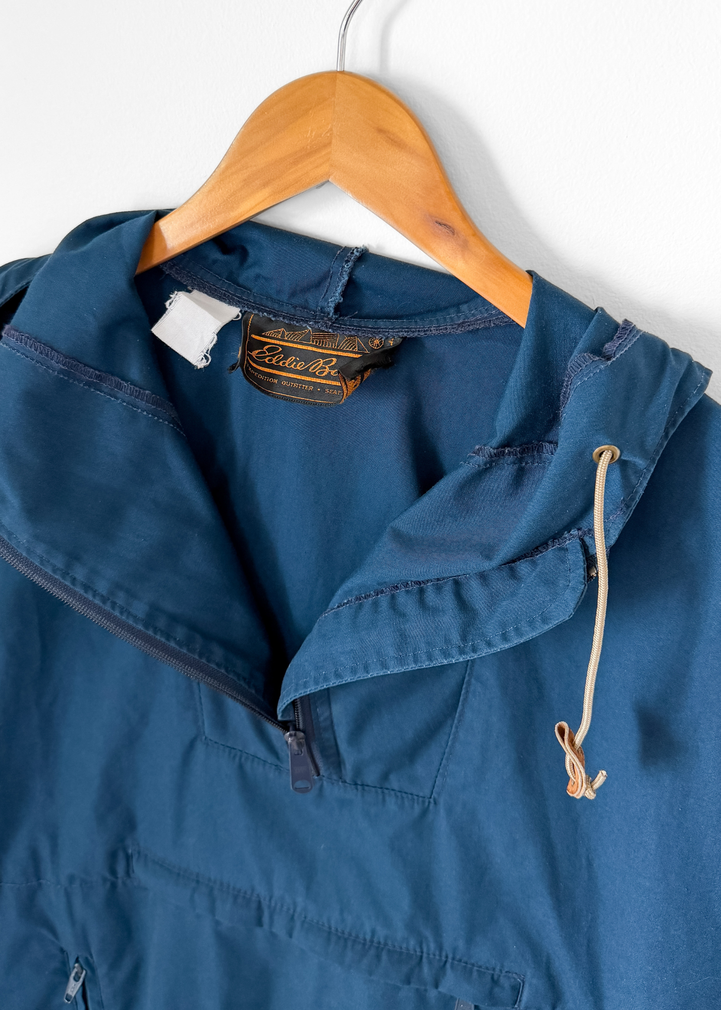 Vintage 90s Eddie Bauer Teal Blue Cotton Anorak Jacket