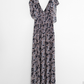 Cinq à Sept Kris Chiffon Dress in Raven Paisley Navy Blue Chiffon Smocked Maxi