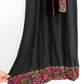Vintage 60s 70s Zanie London Black & Floral Wrap Maxi Dress (vintage EU 36 or 2/4)