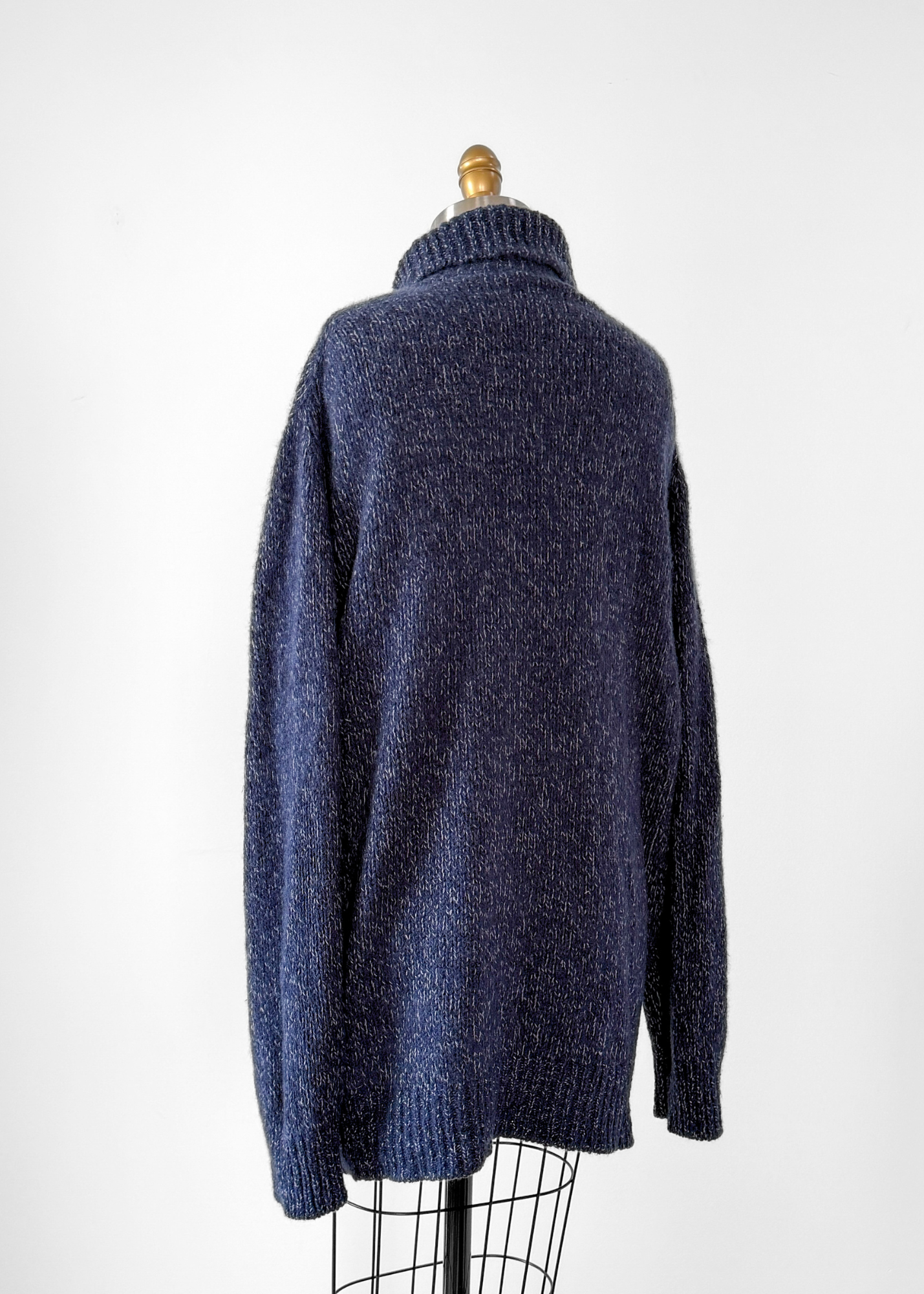 Malo Cashmere Navy Blue Men's Turtleneck Sweater (2X or 54)